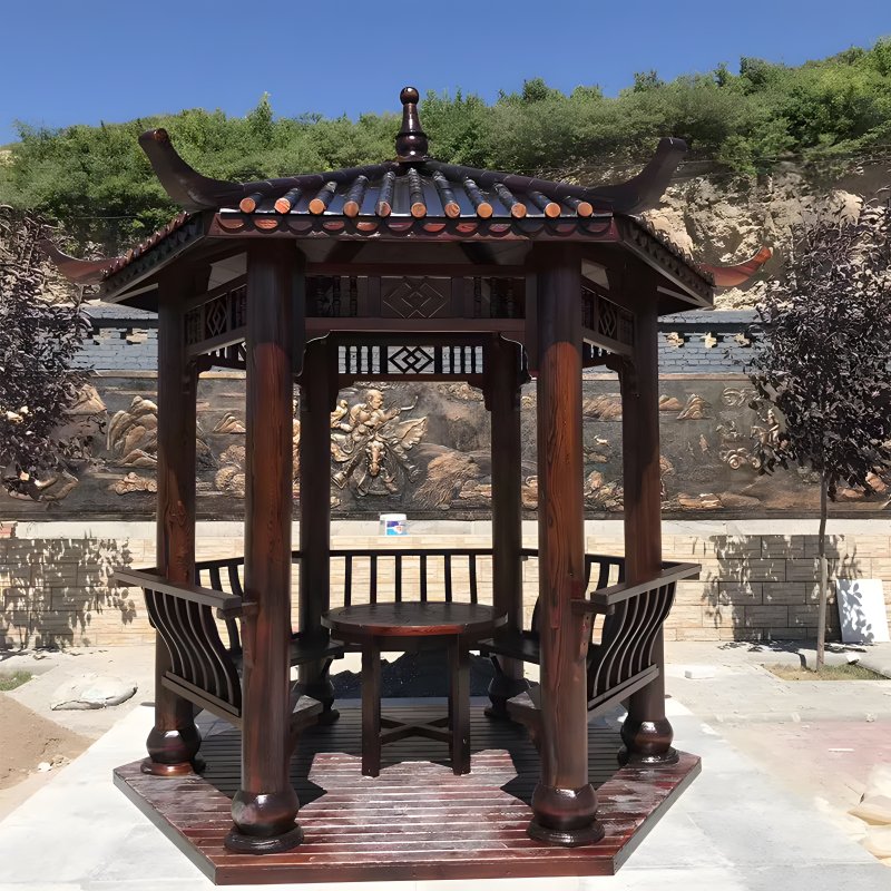 防腐木凉亭01