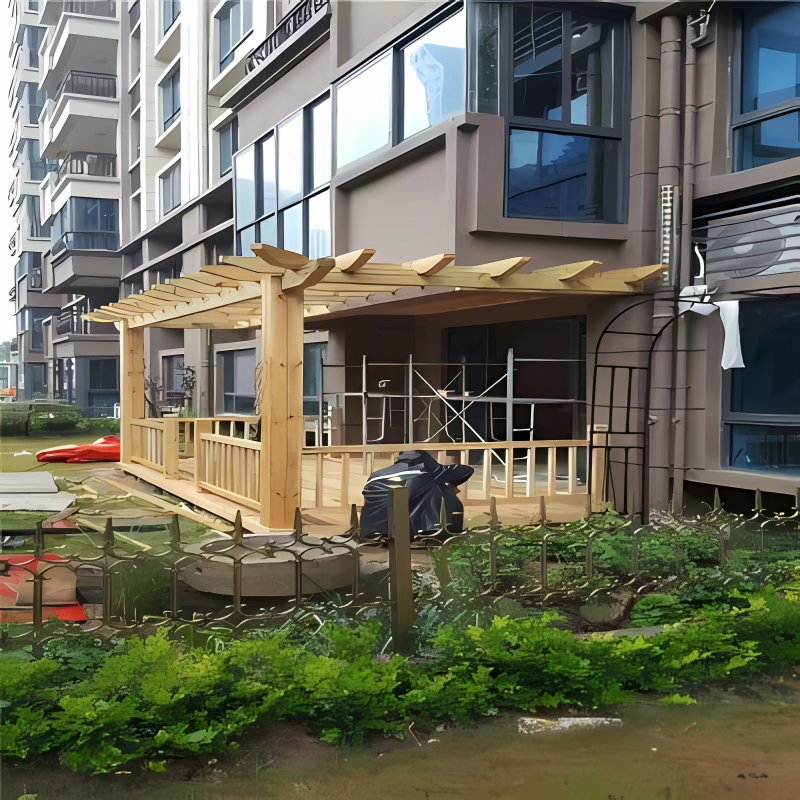 防腐木木廊架07